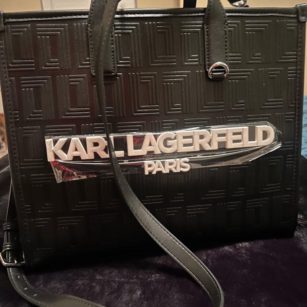 Karl Lagerfeld elegant Black Embossed handbag